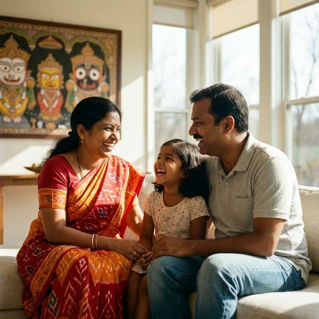 Happy family celebrating parenthood